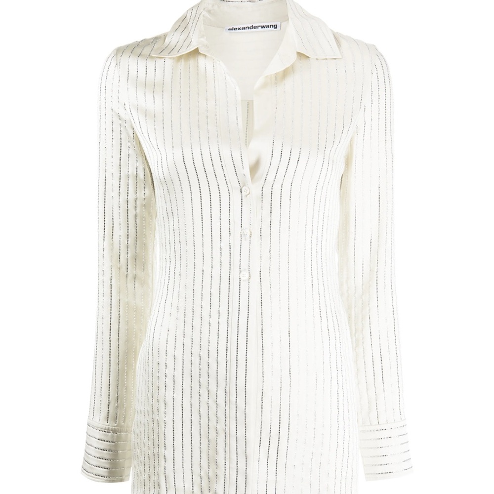 Alexander Wang Cream Ribbed Button Down Shirt